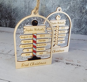 Baby's First Christmas Ornament North Pole Edition by EverLee Creations, Southern home decor main product photo