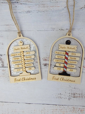 Baby's First Christmas Ornament North Pole Edition by EverLee Creations, Southern home decor detail photo 2