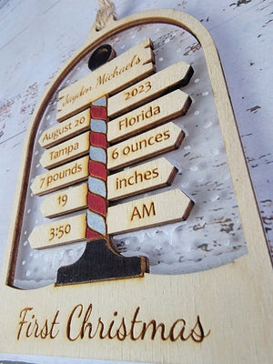 Baby's First Christmas Ornament North Pole Edition by EverLee Creations, Southern home decor detail photo 4
