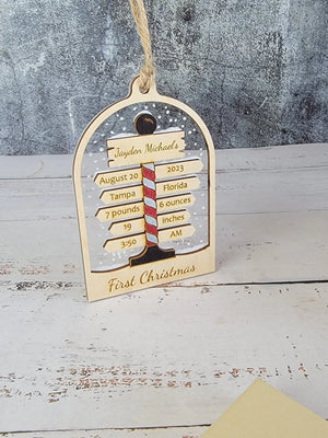 Baby's First Christmas Ornament North Pole Edition by EverLee Creations, Southern home decor detail photo 5