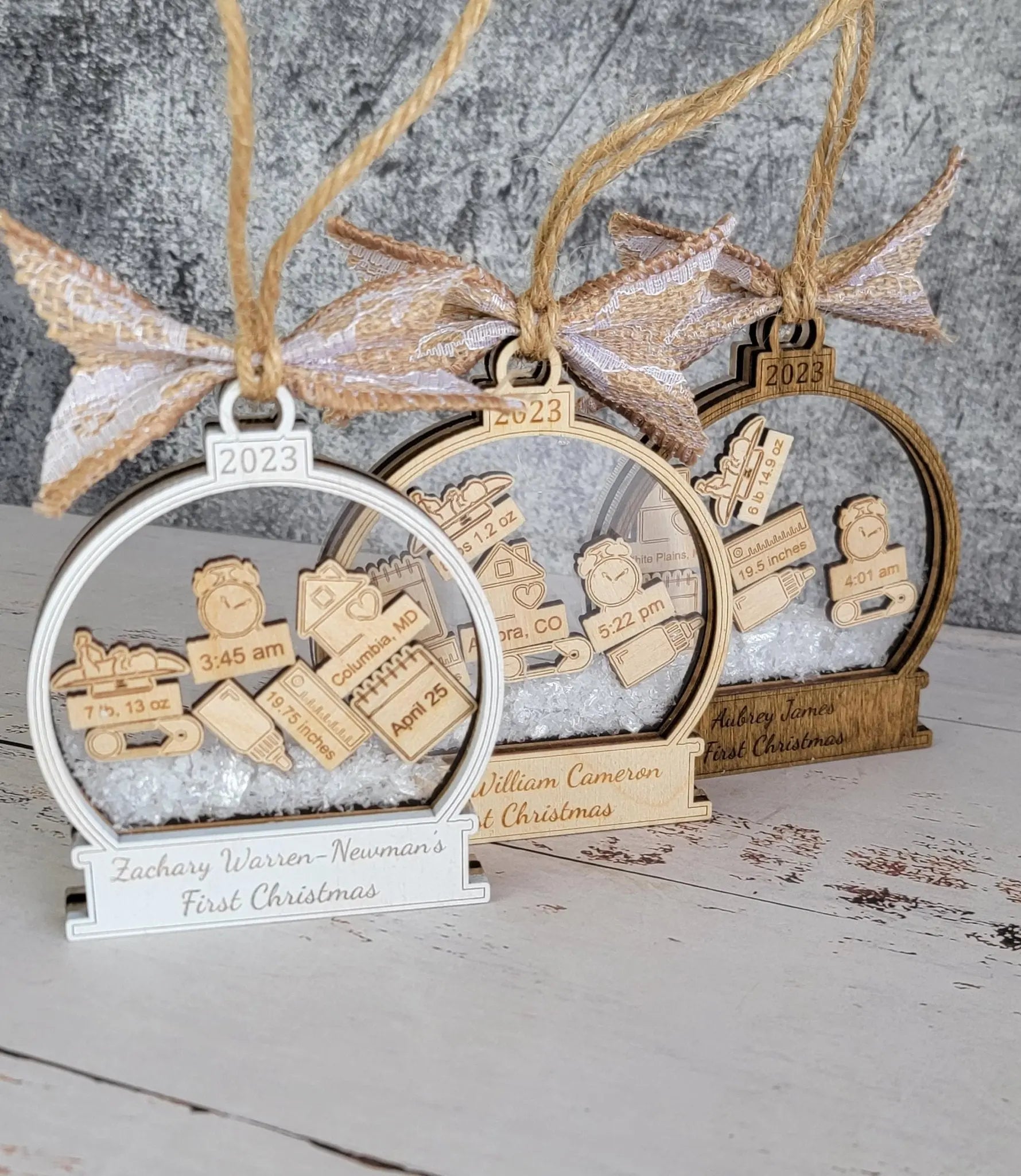 Baby's First Christmas Ornament  Snow Globe Edition EverLee Creations
