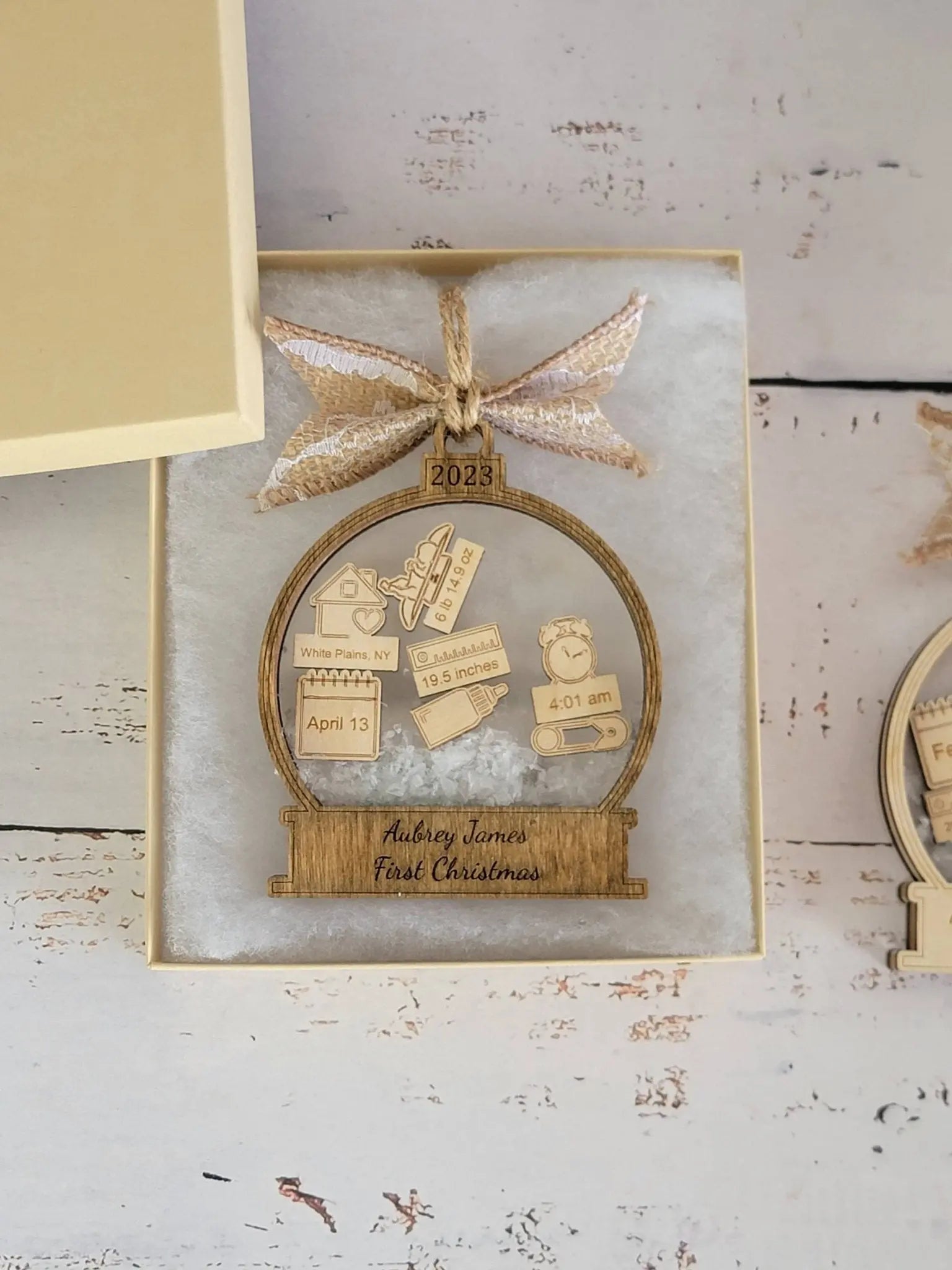Baby's First Christmas Ornament  Snow Globe Edition EverLee Creations