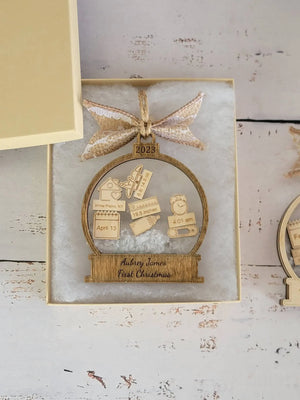 Baby's First Christmas Ornament  Snow Globe Edition EverLee Creations