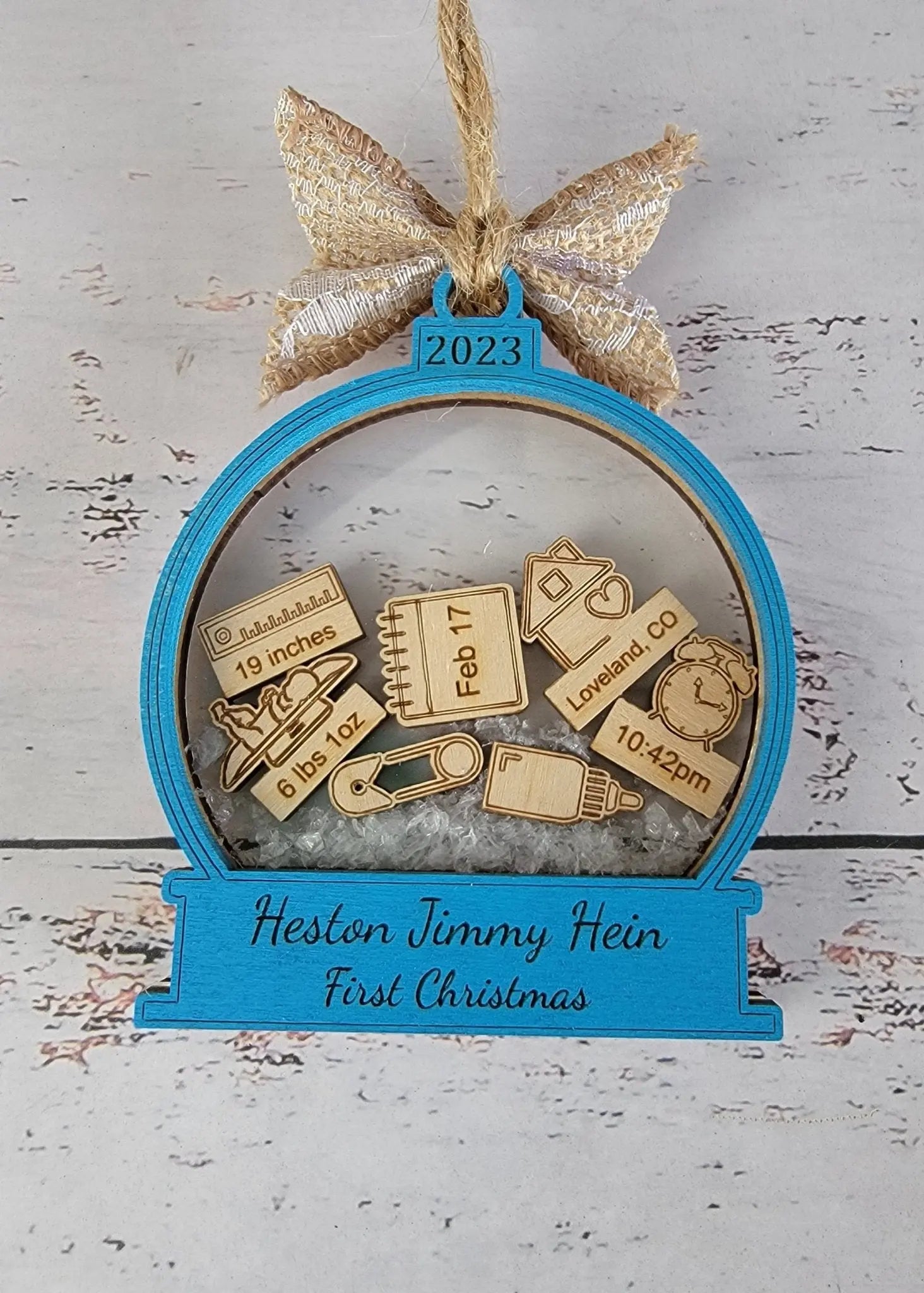 Baby's First Christmas Ornament  Snow Globe Edition EverLee Creations