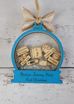 Baby's First Christmas Ornament  Snow Globe Edition EverLee Creations