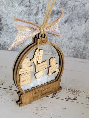 Baby's First Christmas Ornament  Snow Globe Edition EverLee Creations