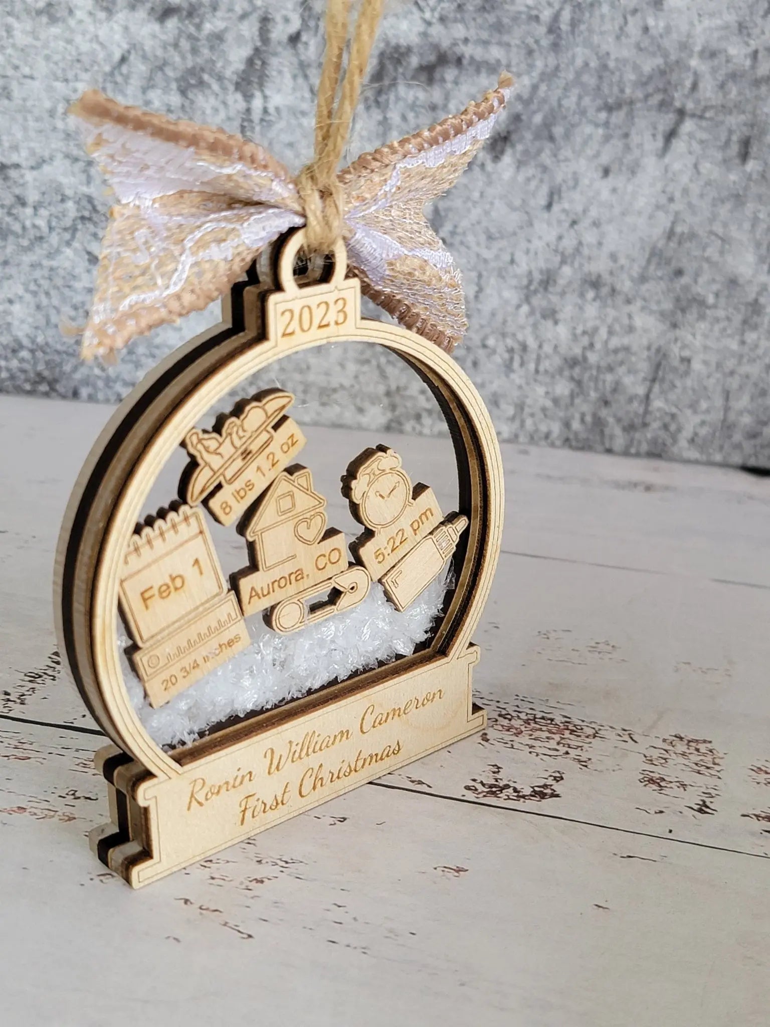Baby's First Christmas Ornament  Snow Globe Edition EverLee Creations