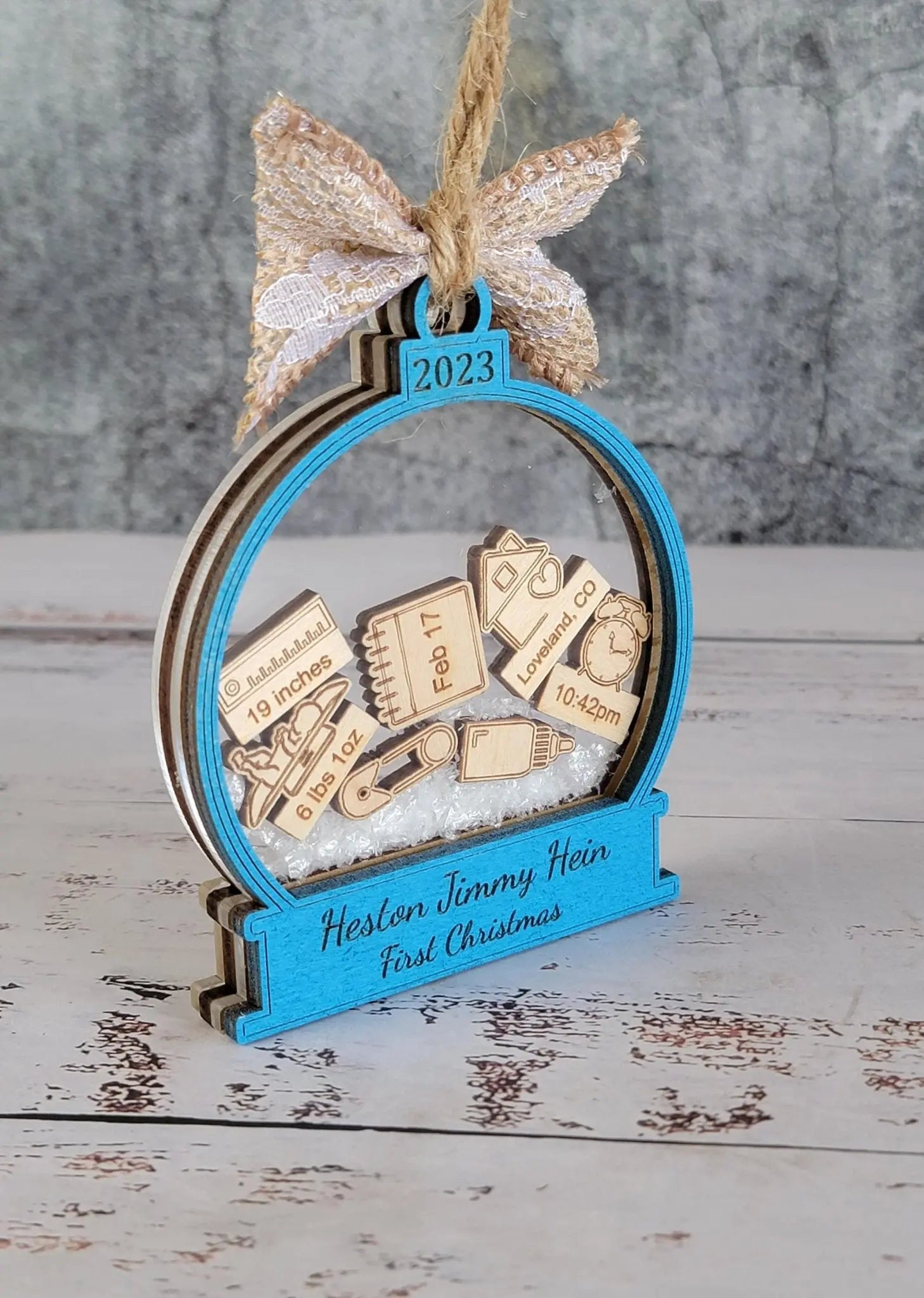 Baby's First Christmas Ornament  Snow Globe Edition EverLee Creations