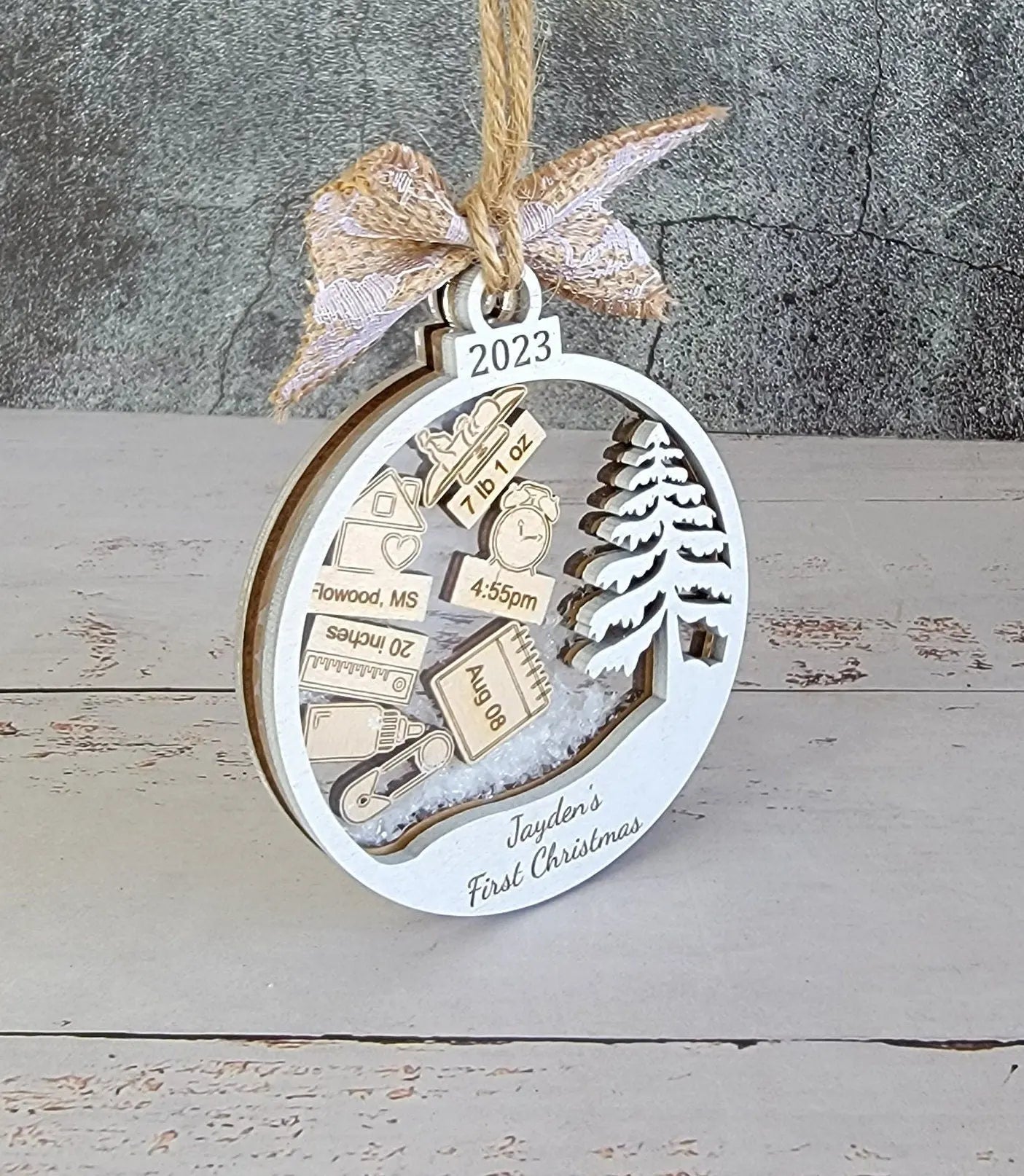 Baby's First Christmas Ornament Tree Edition by EverLee Creations, Southern home decor detail photo 10
