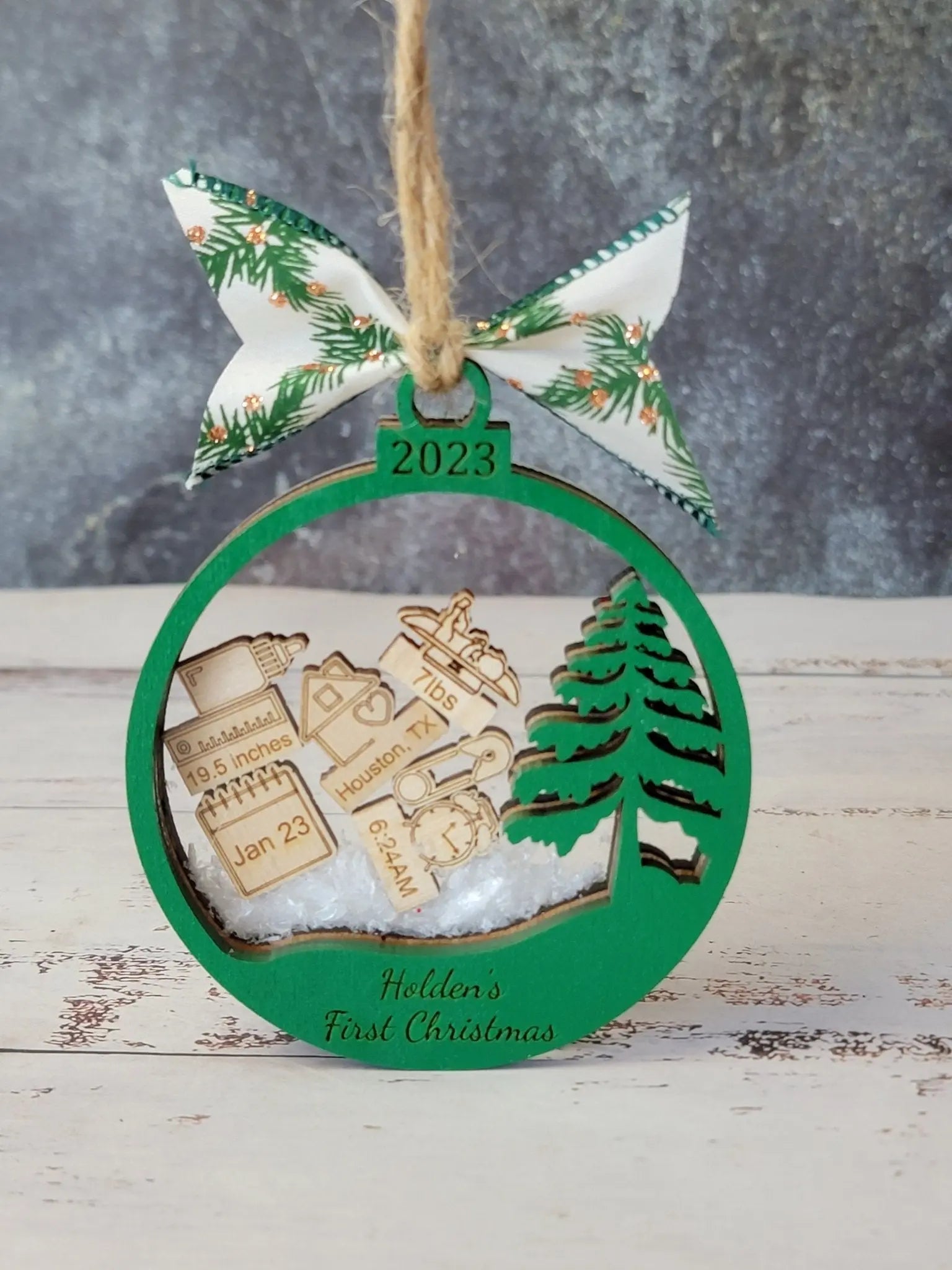 Baby's First Christmas Ornament Tree Edition by EverLee Creations, Southern home decor detail photo 12