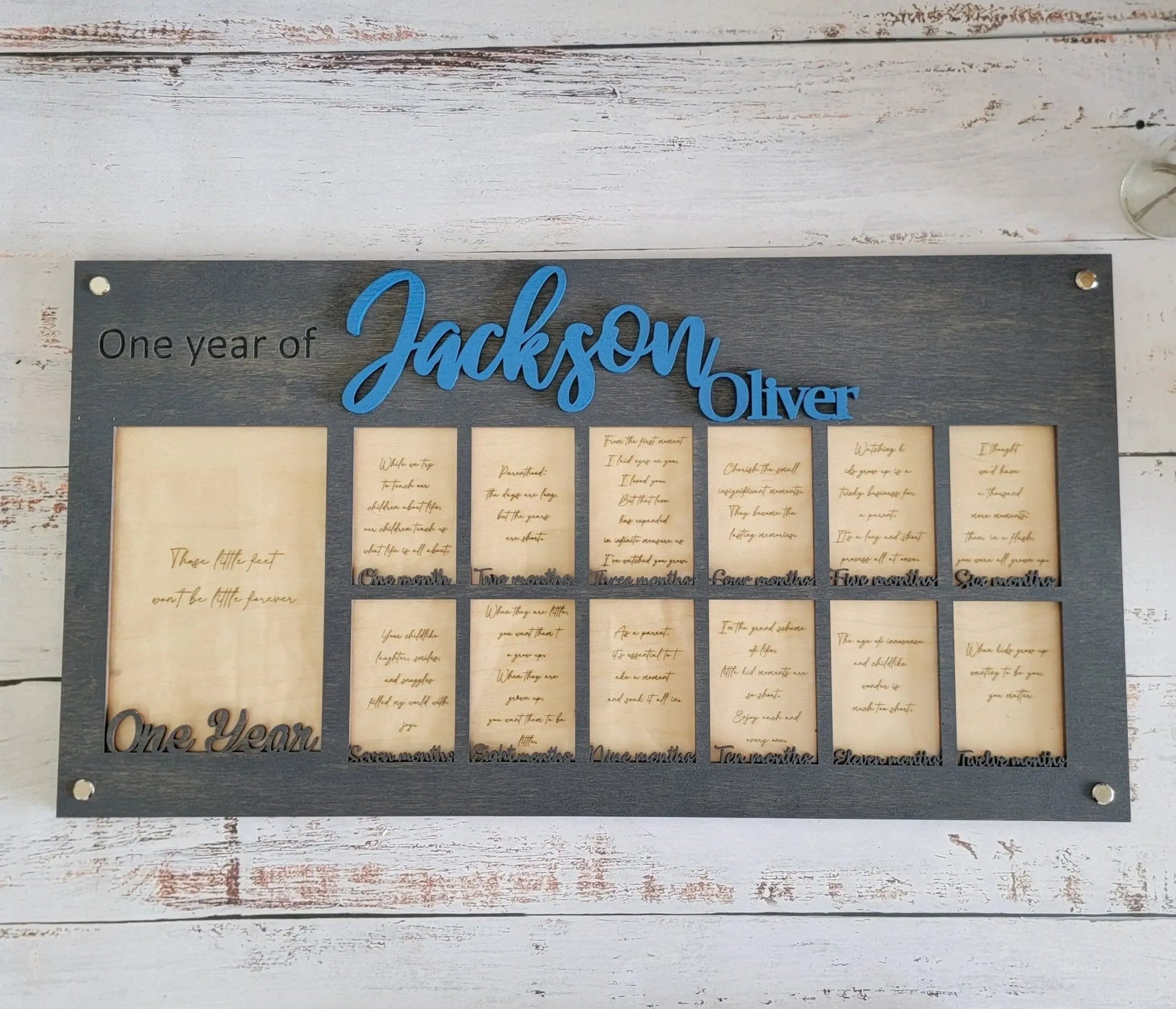 Baby's First Year Personalized Picture Frame by EverLee Creations, children's boutique clothing detail photo 4