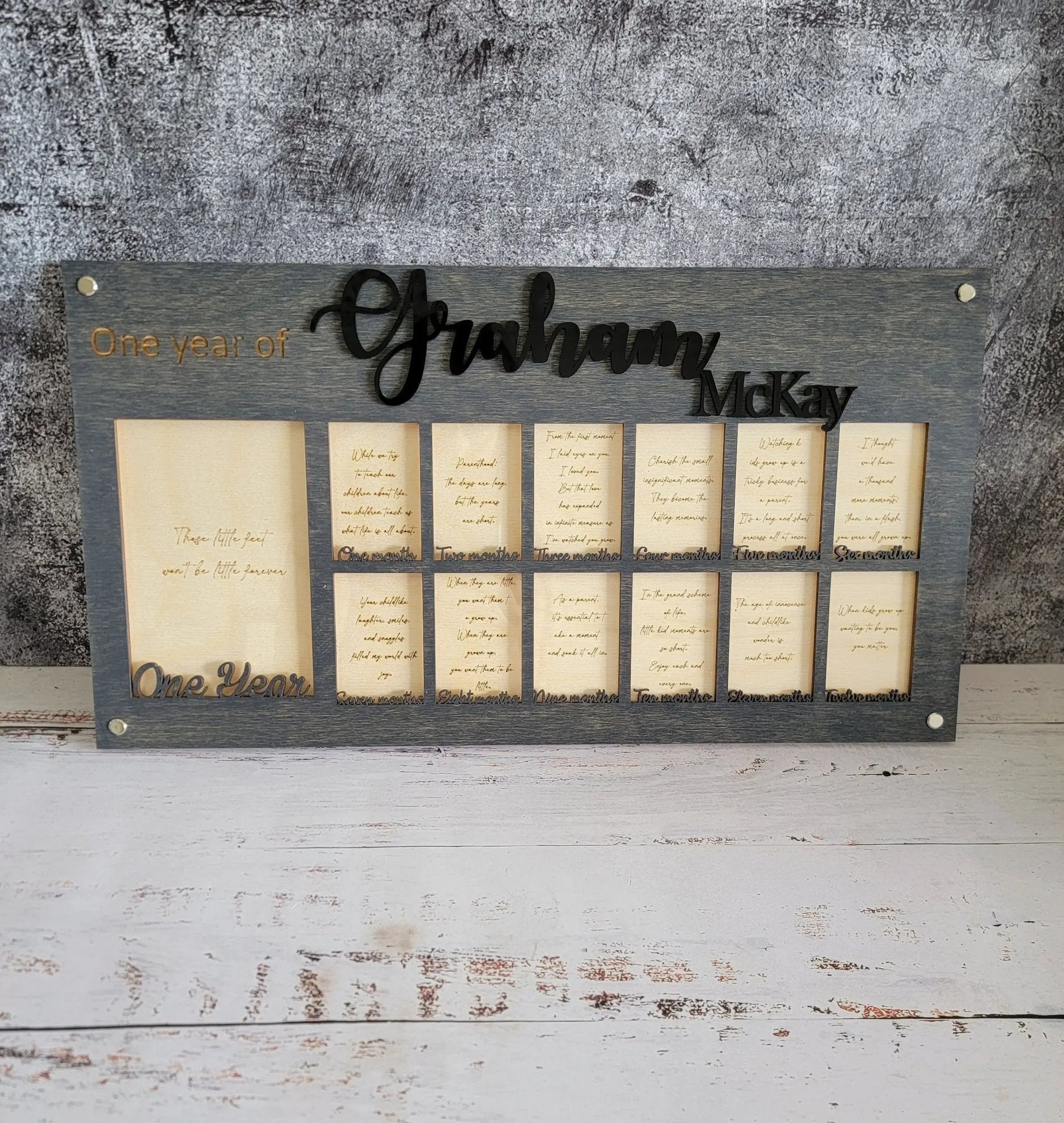 Baby's First Year Personalized Picture Frame by EverLee Creations, children's boutique clothing detail photo 6