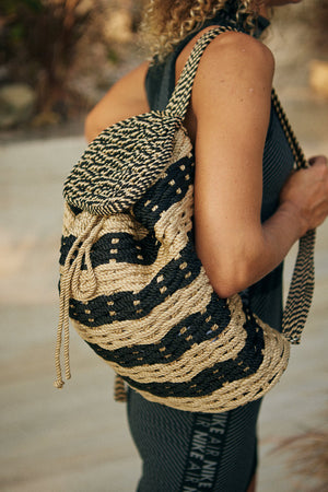 Rope Backpack handwoven rope bag by Nomadic State of Mind, view 3