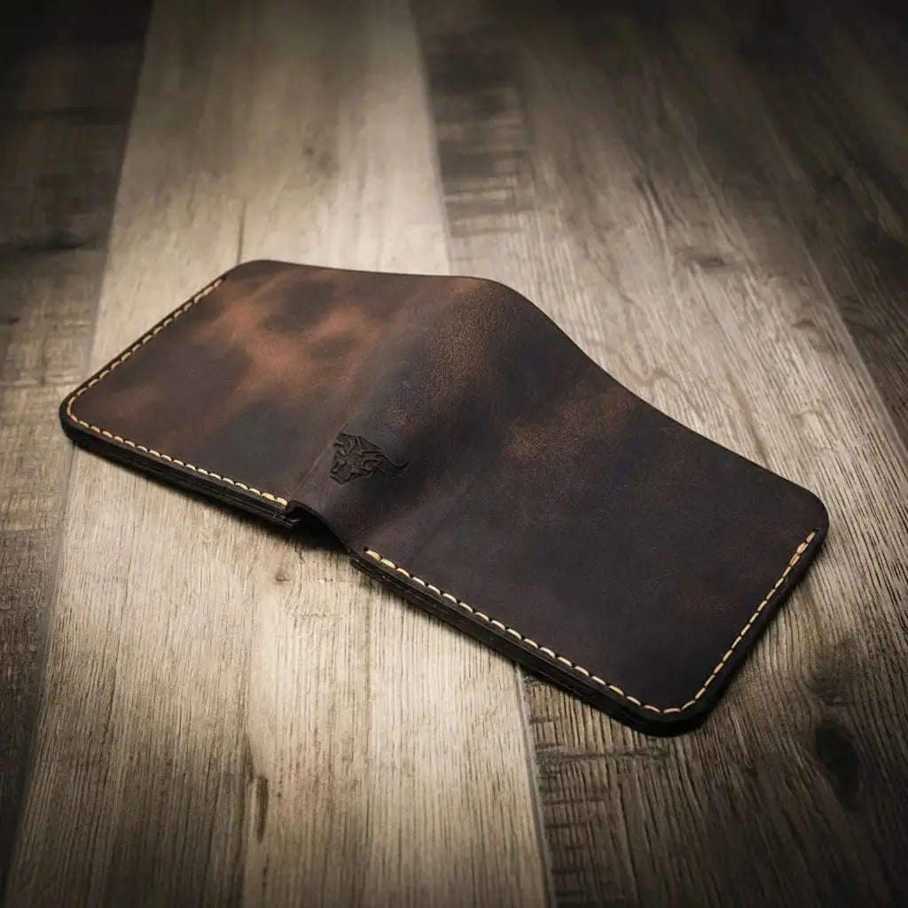 Badge Bifold Wallet by Bull Sheath Leather, handmade leather goods detail photo 12