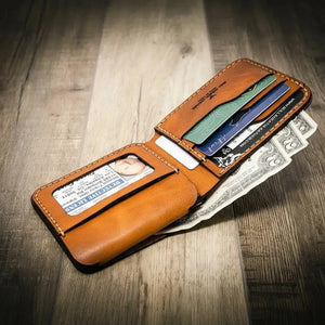 Badge Bifold Wallet by Bull Sheath Leather, handmade leather goods detail photo 18