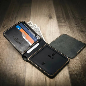 Badge Bifold Wallet by Bull Sheath Leather, handmade leather goods detail photo 20