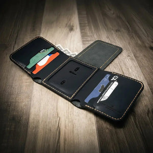 Badge Trifold Wallet by Bull Sheath Leather, handmade leather goods detail photo 23