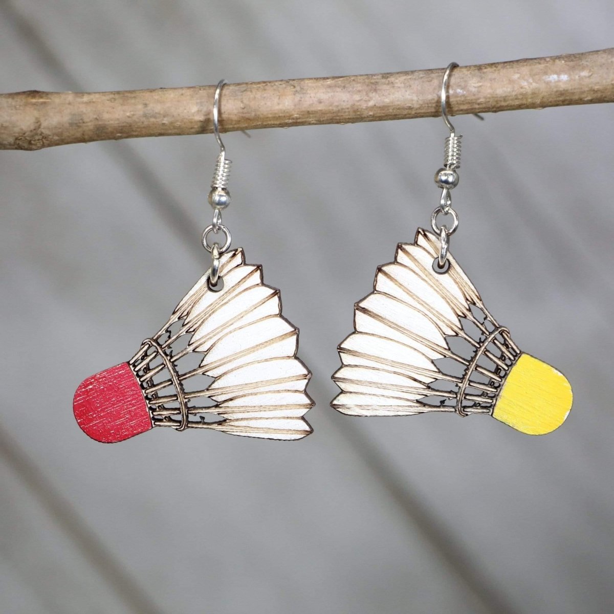 Badminton Shuttlecock Wooden Earrings | Badminton Player Sports Jewelry