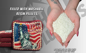 American Stamp Designs - Pro Style REC Cornhole Bags – Regulation 6"x6" – Full Set of 8