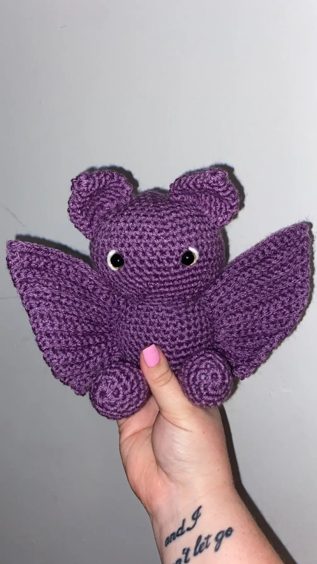 BAILEY THE BAT Crochet Bat Plush: Cute Purple Amigurumi Stuffed Animal Toy, Handmade by Main Street Collective