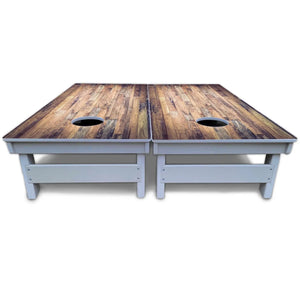 Barnwood Planks Cornhole Boards - All Weather Series by Cornhole Solutions, custom cornhole board detail photo 5
