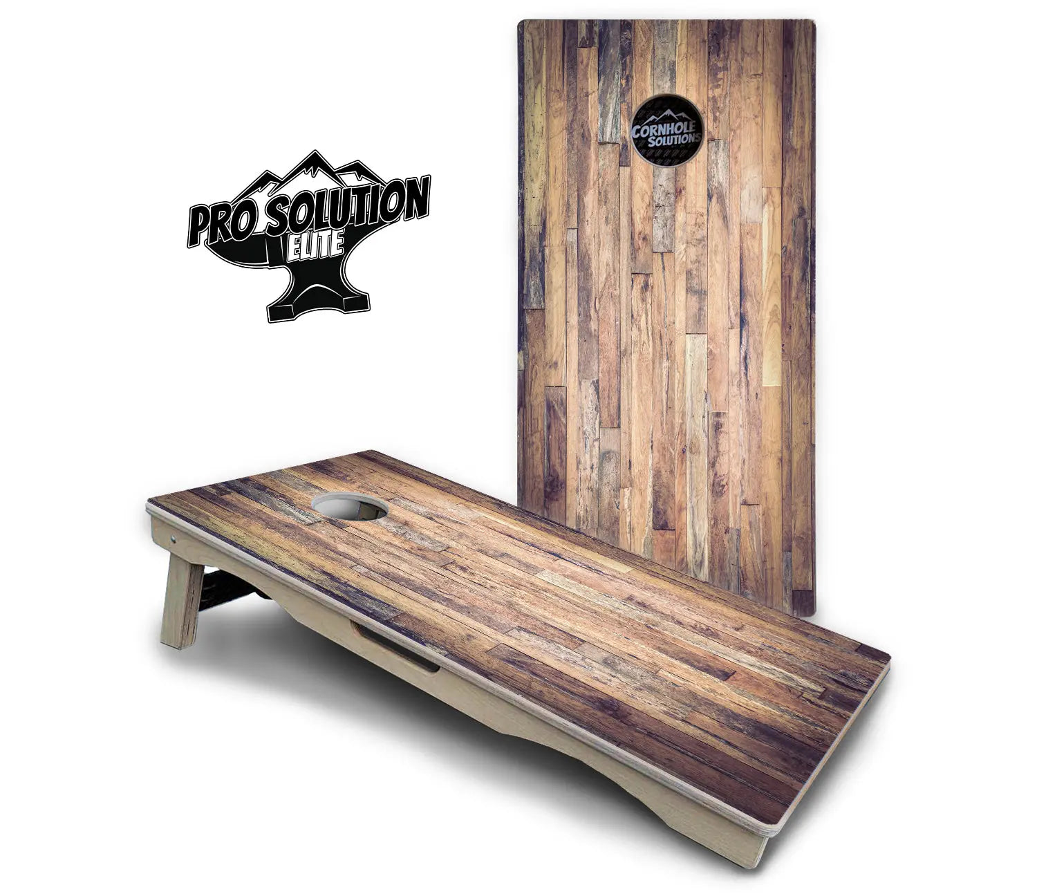 Barnwood Planks Cornhole Boards - Pro Solution Elite Series by Cornhole Solutions, custom cornhole board detail photo 2