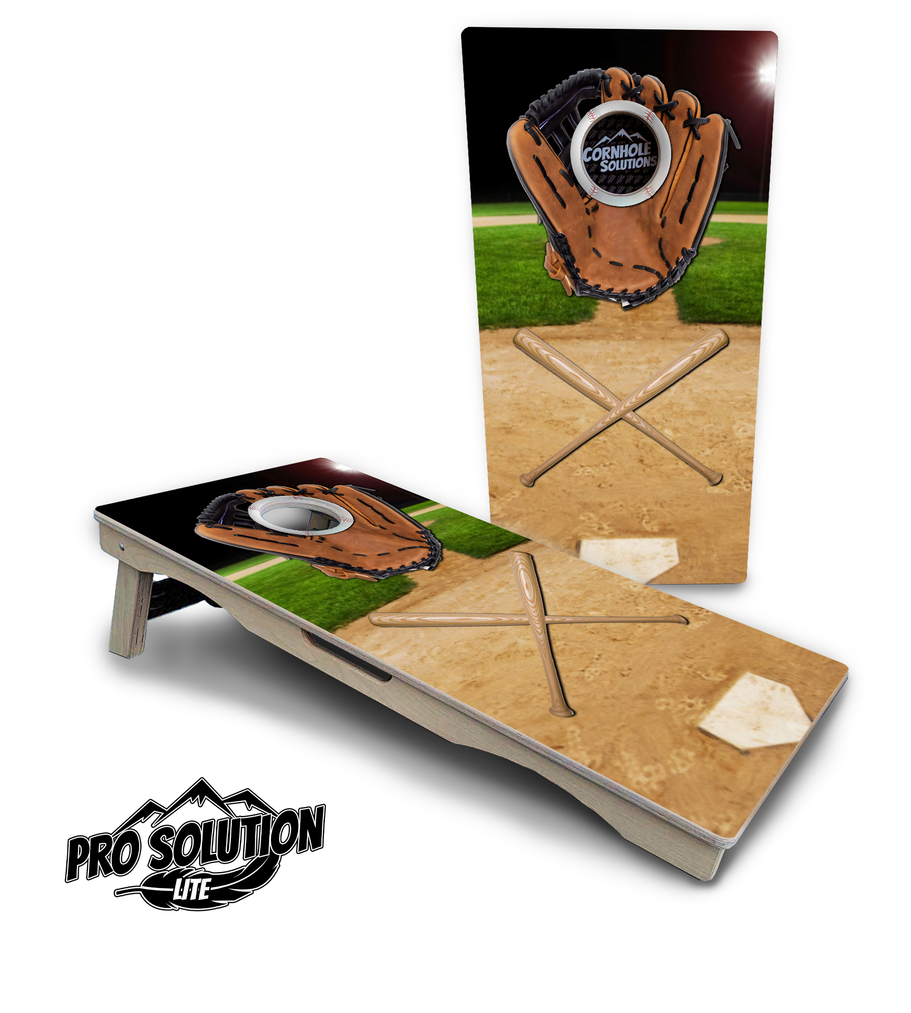 Baseball Theme Cornhole Boards - Pro Solution Lite Series Cornhole Solutions