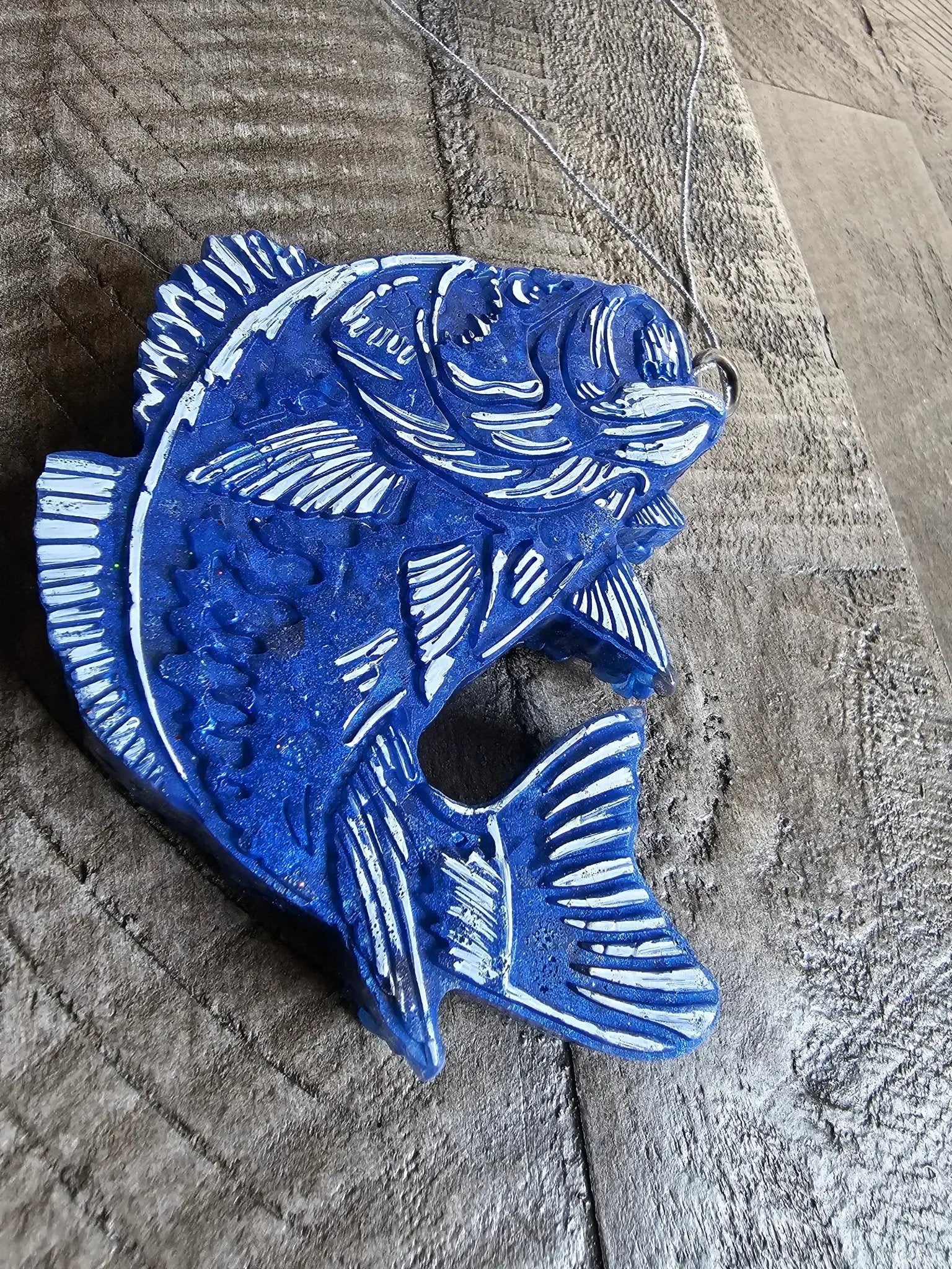 Handmade Bass Fish Car Freshie: Fishing Aroma Bead Air Freshener by Main Street Collective