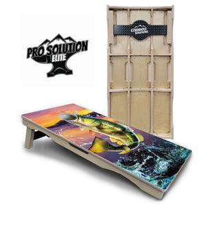 Bass Hole Cornhole Boards - Pro Solution Elite Series by Cornhole Solutions, custom cornhole board main product photo