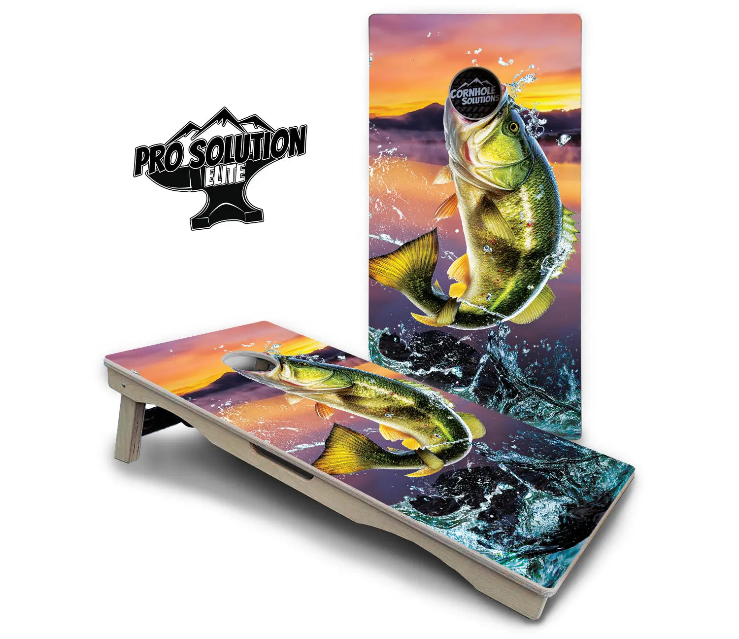 Bass Hole Cornhole Boards - Pro Solution Elite Series by Cornhole Solutions, custom cornhole board detail photo 2