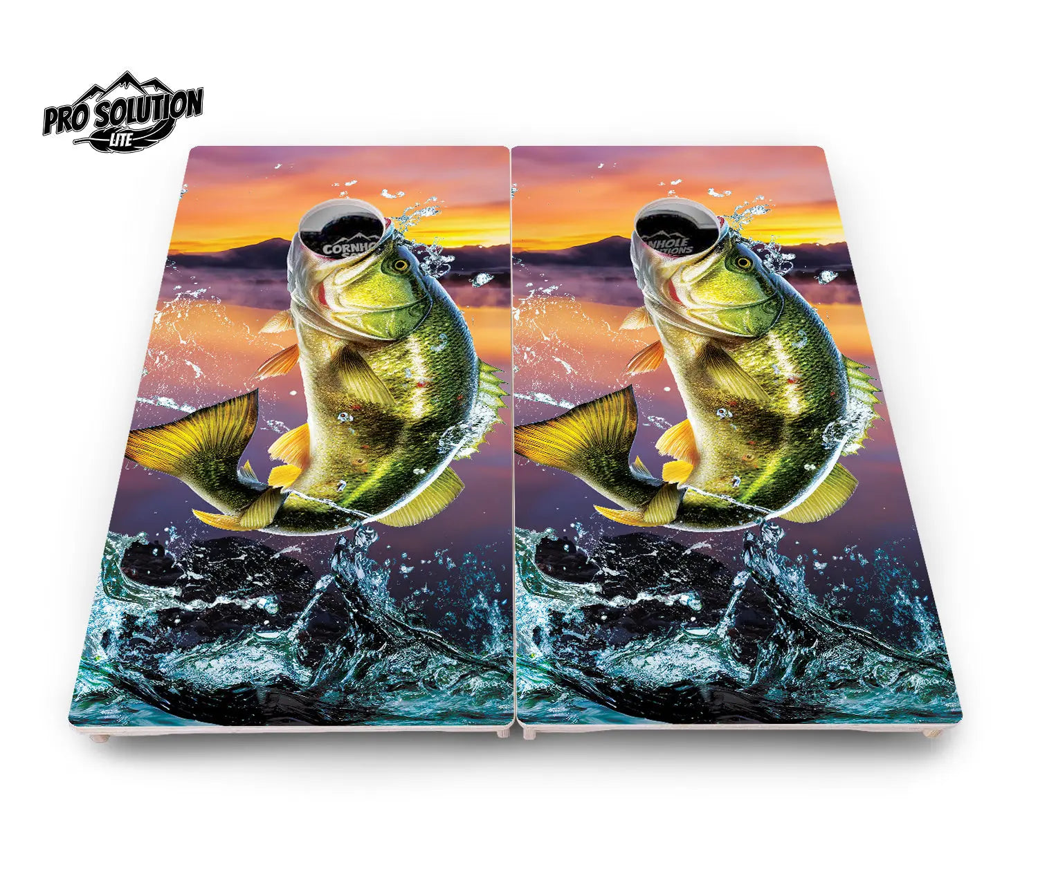 Bass Hole Cornhole Boards - Pro Solution Lite Series by Cornhole Solutions, custom cornhole board detail photo 2
