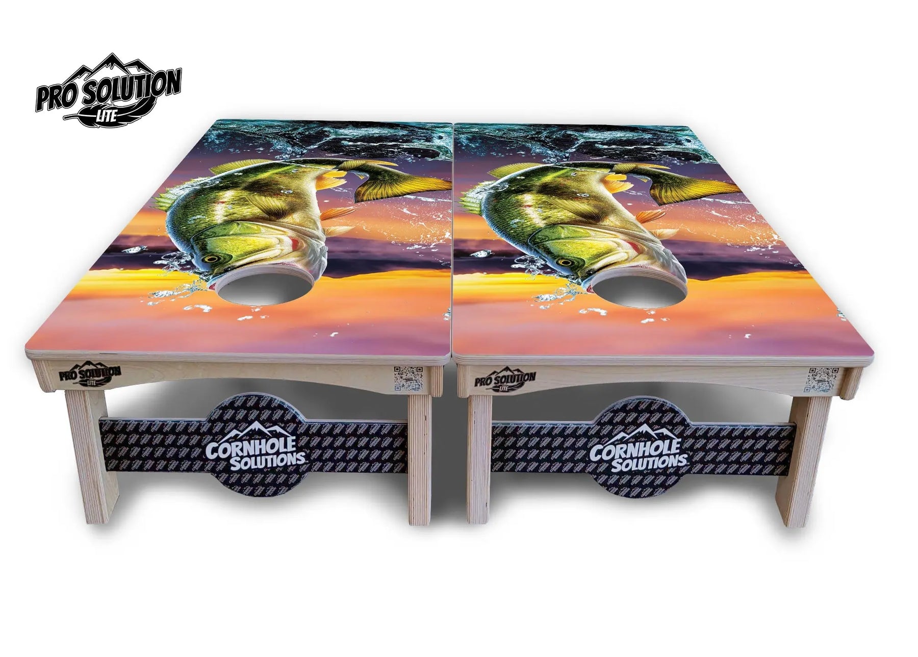Bass Hole Cornhole Boards - Pro Solution Lite Series by Cornhole Solutions, custom cornhole board detail photo 3