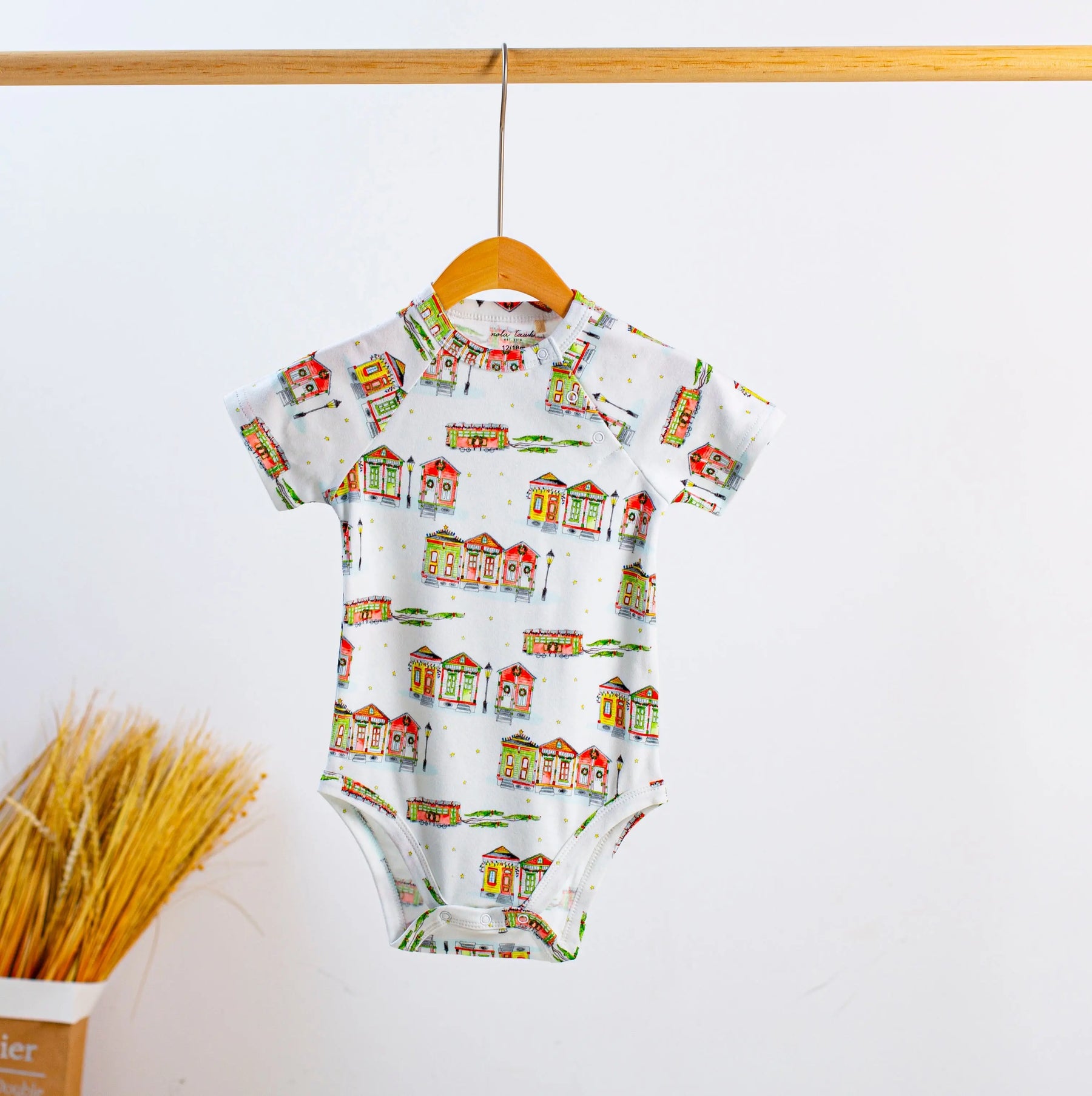 Bayou Wonderland Organic Cotton Christmas Onesie by Nola Tawk, Southern lifestyle apparel main product photo
