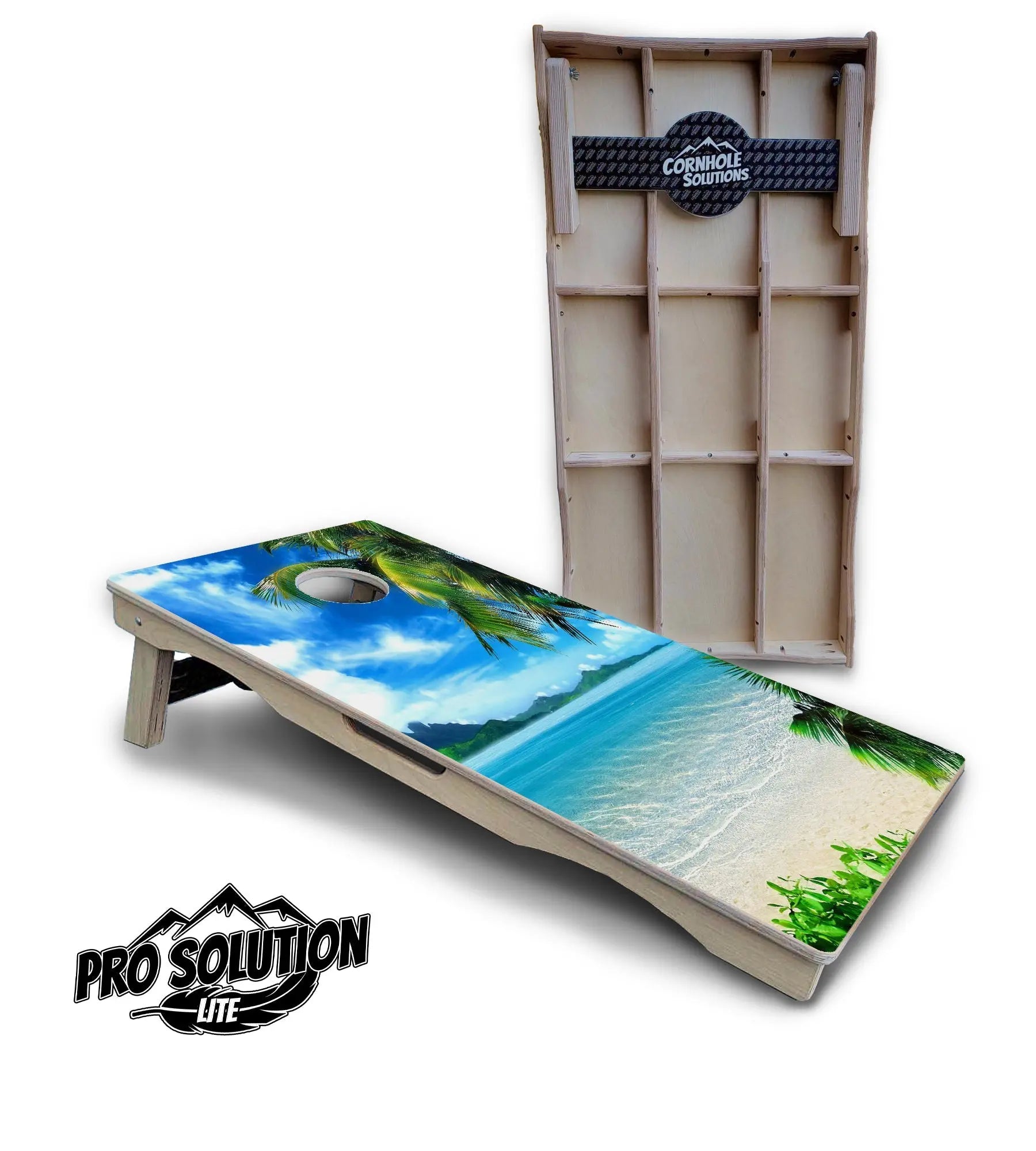 Beach Mountain Scene Cornhole Boards - Pro Solution Lite Series Cornhole Solutions