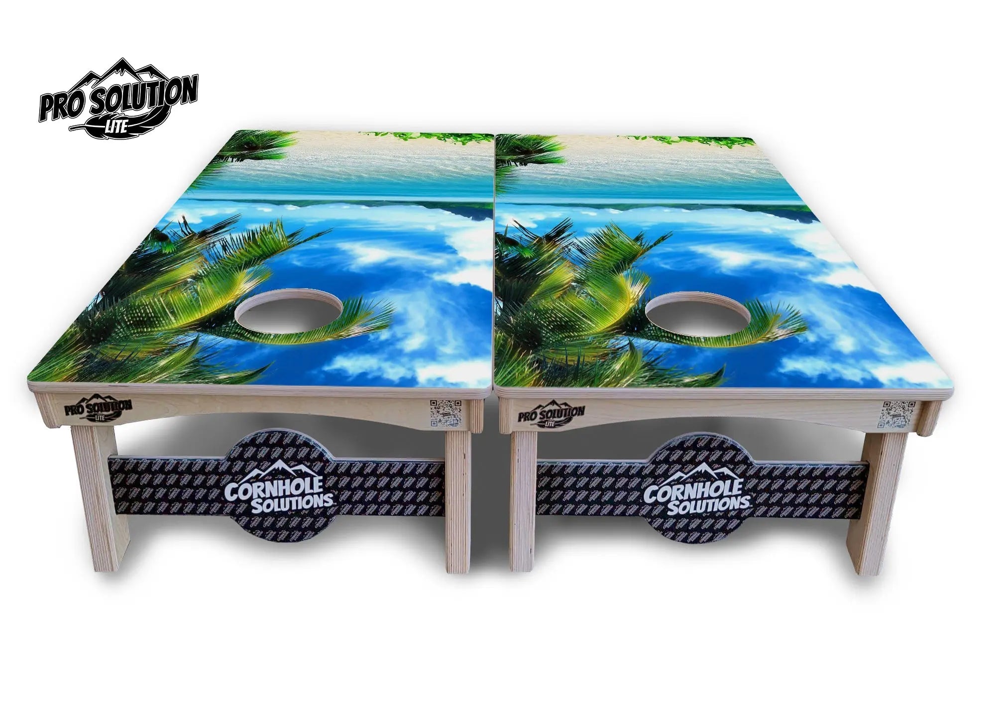 Beach Mountain Scene Cornhole Boards - Pro Solution Lite Series Cornhole Solutions