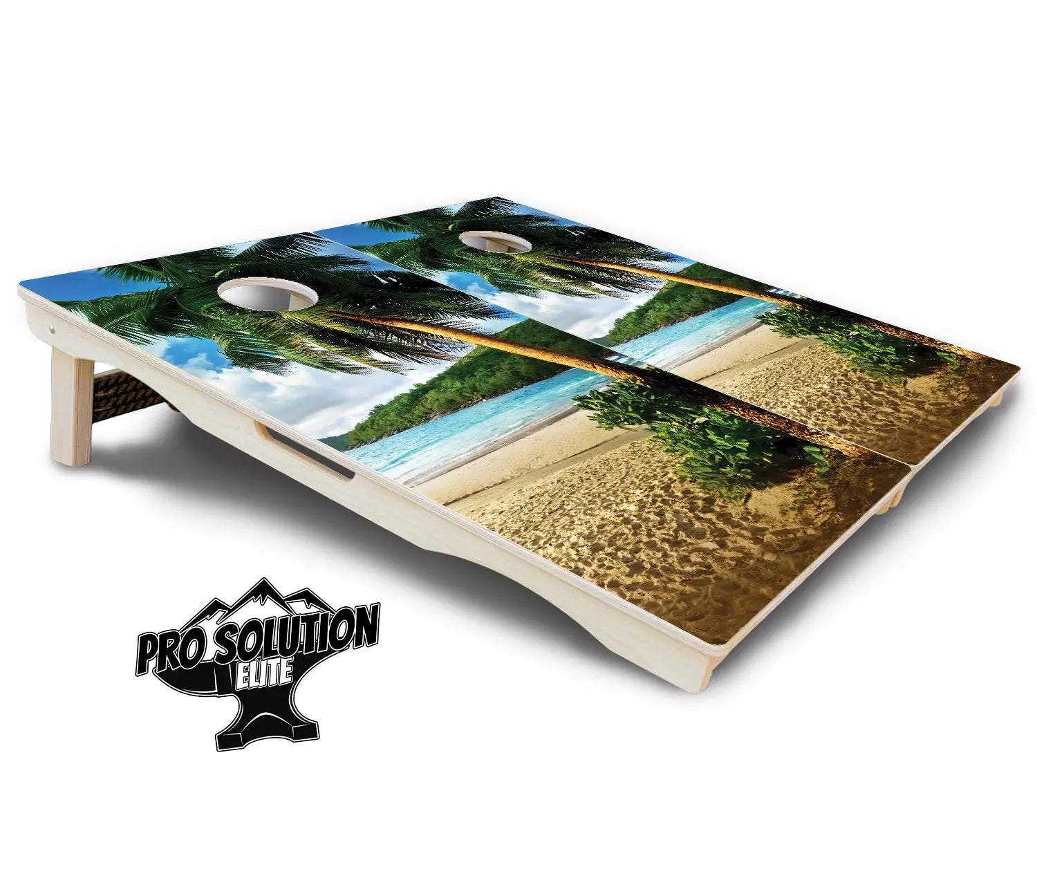 Beach Scene Cornhole Boards - Pro Solution Elite Series by Cornhole Solutions, custom cornhole board detail photo 5