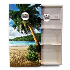 Beach Scene Cornhole Boards - Professional Tournament Series by Cornhole Solutions, custom cornhole board detail photo 3