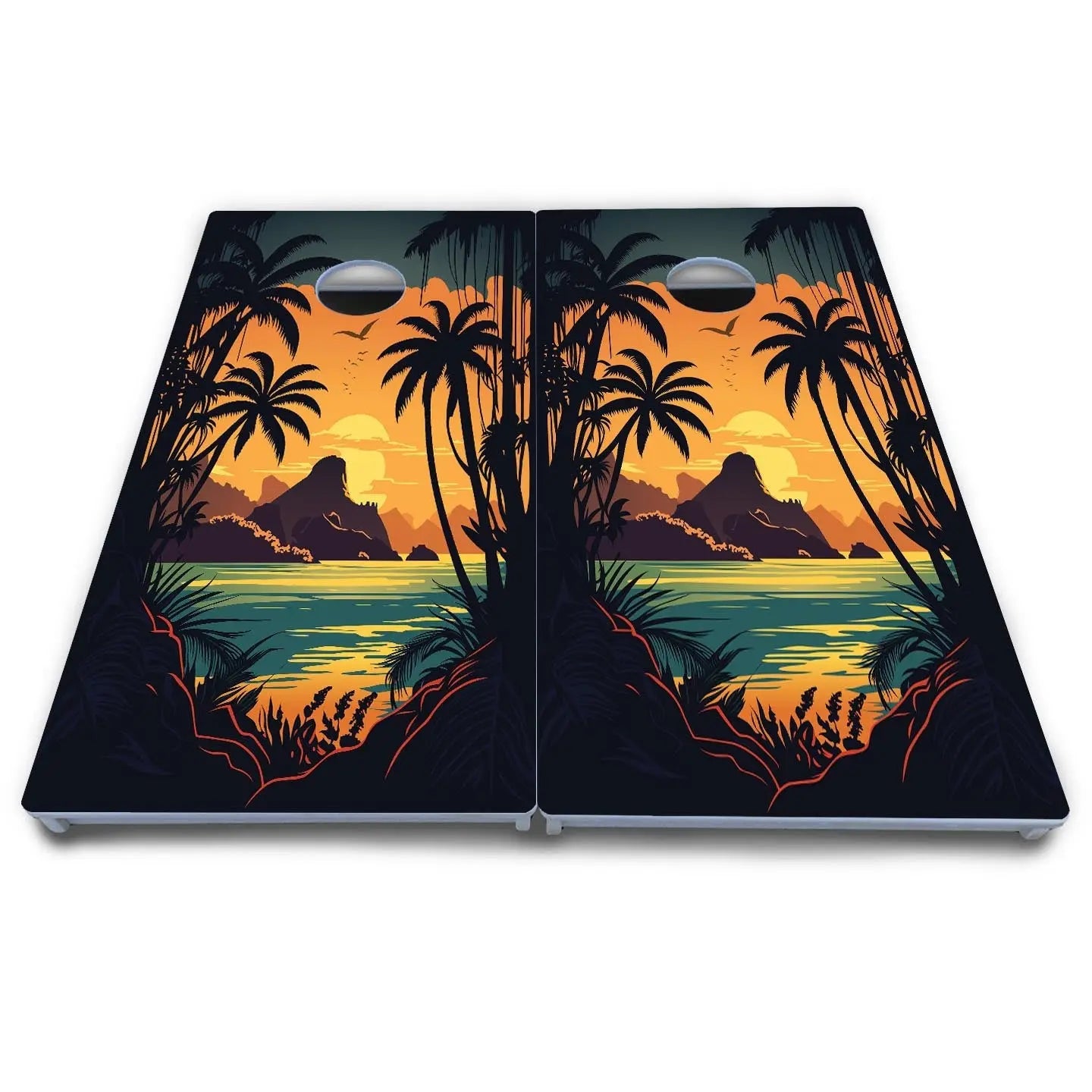 Beach Sunset Cornhole Boards - All Weather Series by Cornhole Solutions, custom cornhole board detail photo 7