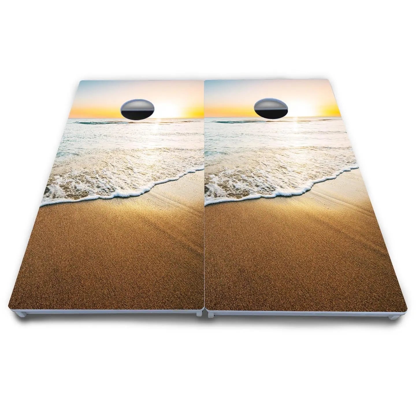 Beach Sunset Cornhole Boards - All Weather Series by Cornhole Solutions, custom cornhole board detail photo 5