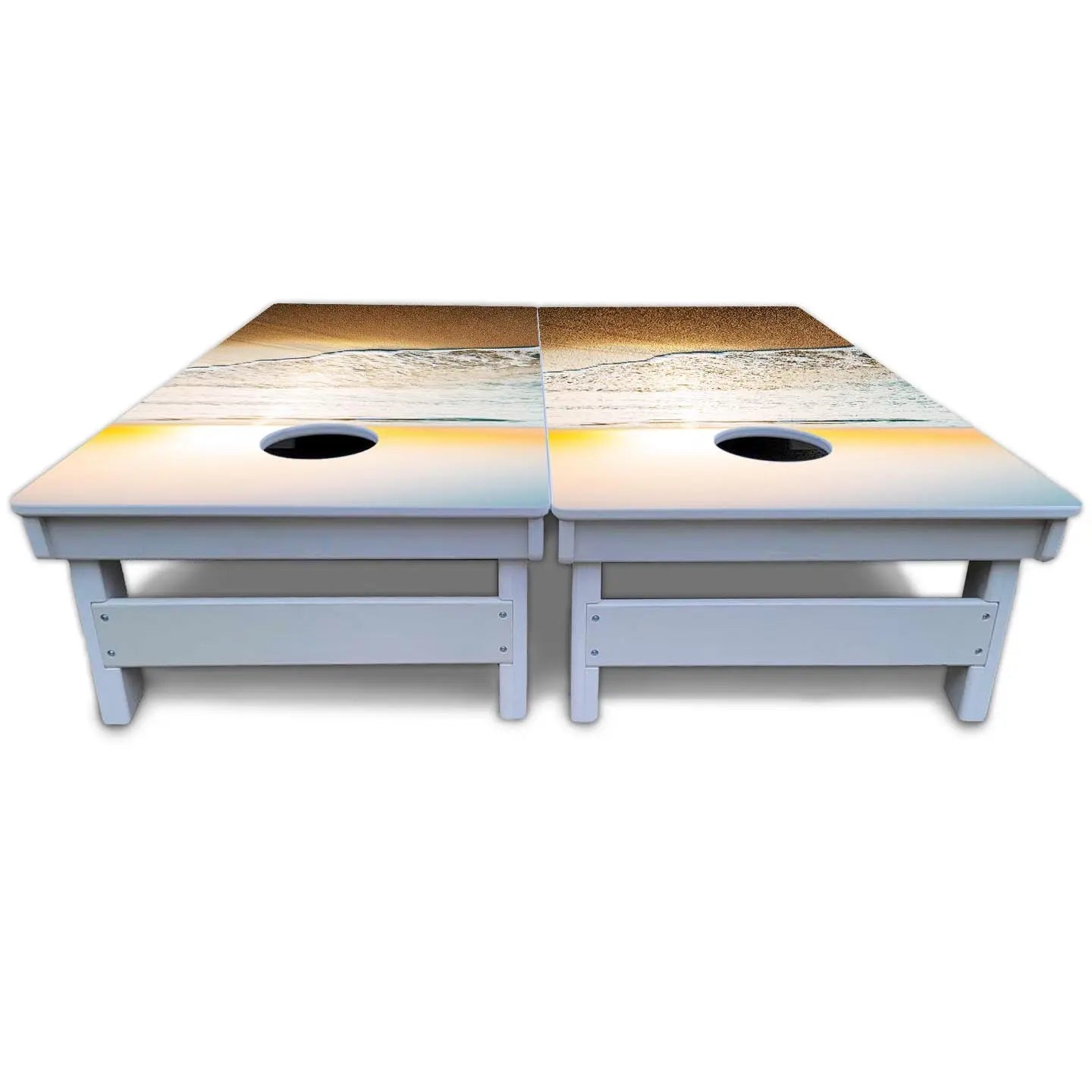 Beach Sunset Cornhole Boards - All Weather Series by Cornhole Solutions, custom cornhole board detail photo 6