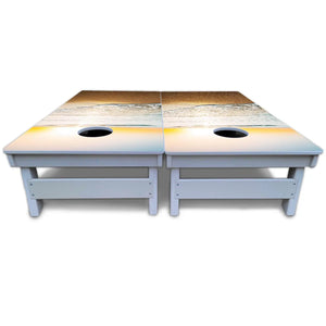 Beach Sunset Cornhole Boards - All Weather Series by Cornhole Solutions, custom cornhole board detail photo 6