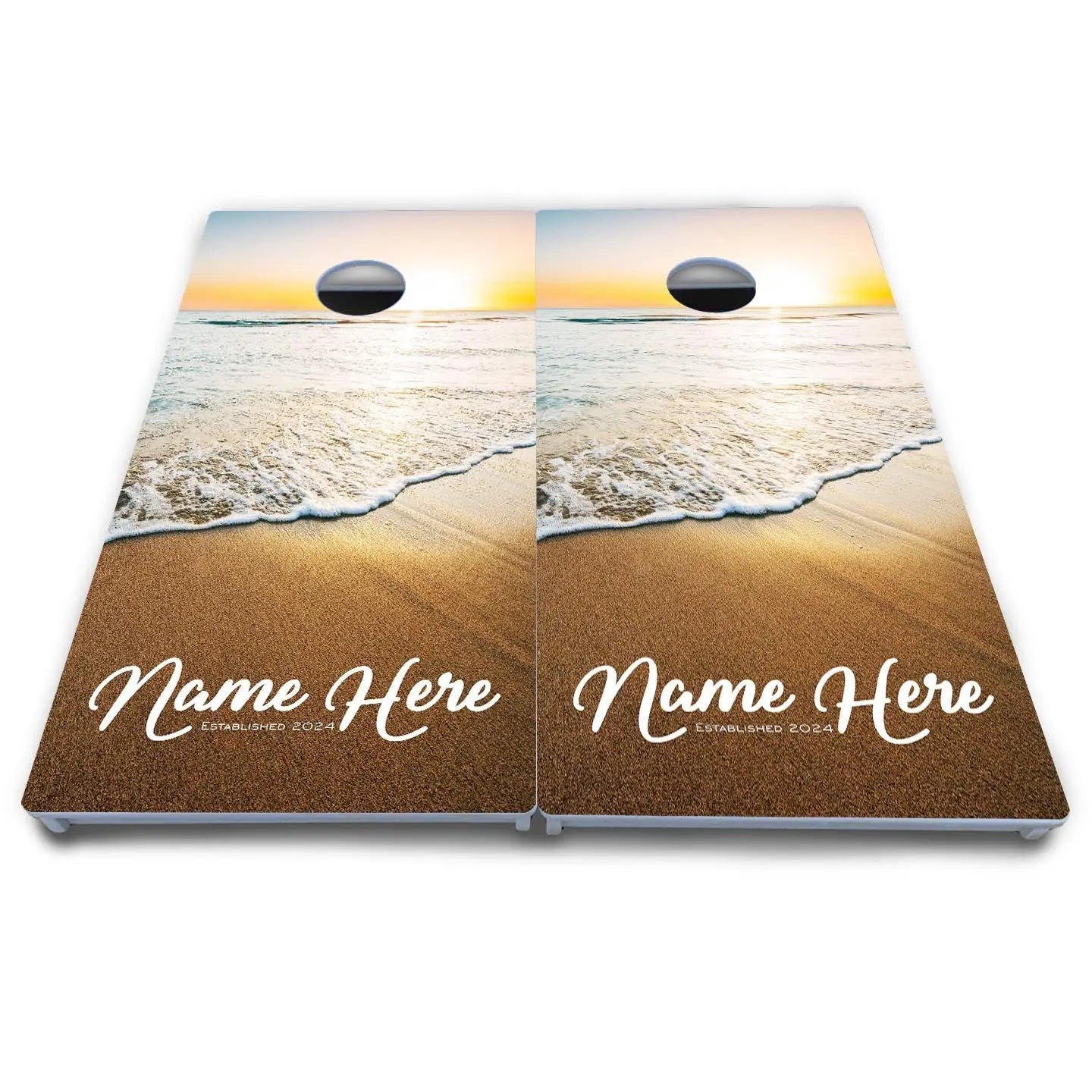 Beach Sunset Cornhole Boards - All Weather Series by Cornhole Solutions, custom cornhole board detail photo 7