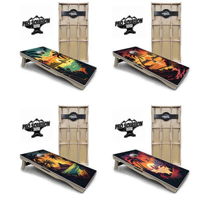 Beach Sunset Cornhole Boards - Pro Solution Elite Series by Cornhole Solutions, custom cornhole board main product photo