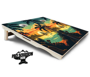Beach Sunset Cornhole Boards - Pro Solution Elite Series by Cornhole Solutions, custom cornhole board detail photo 6