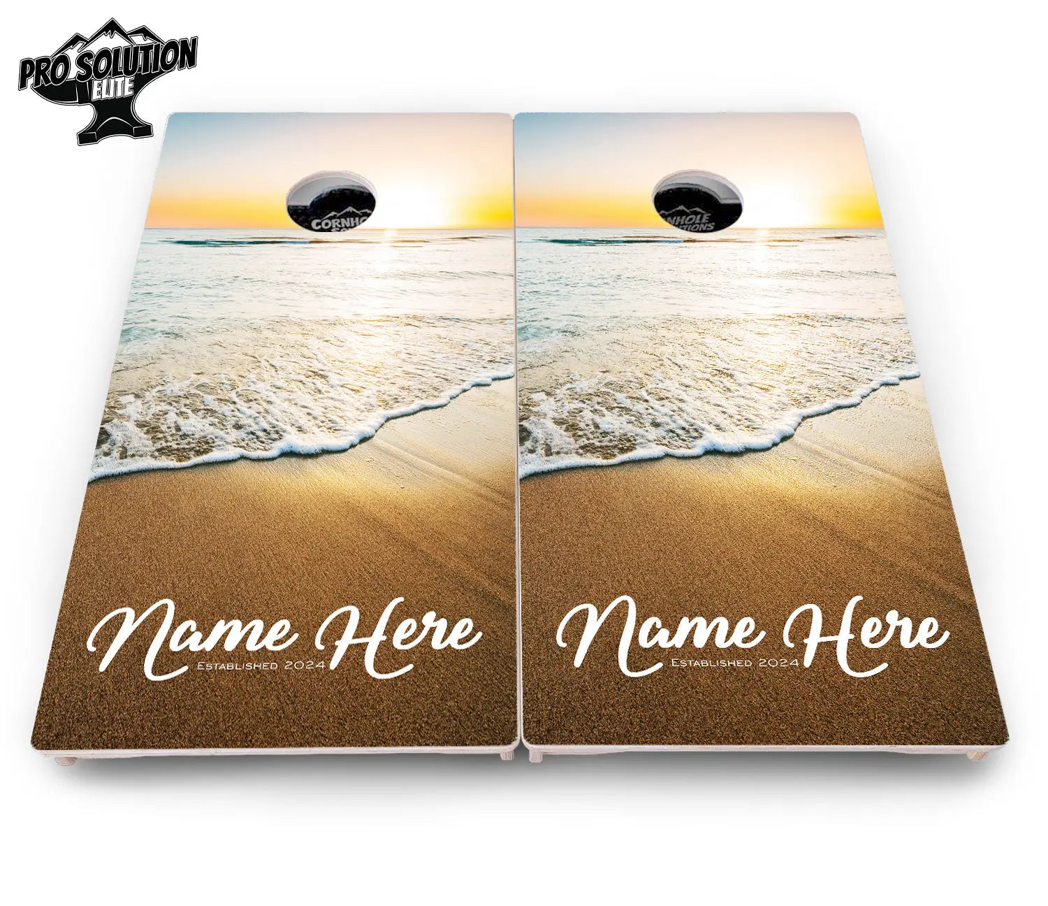 Beach Sunset Cornhole Boards - Pro Solution Elite Series by Cornhole Solutions, custom cornhole board detail photo 8