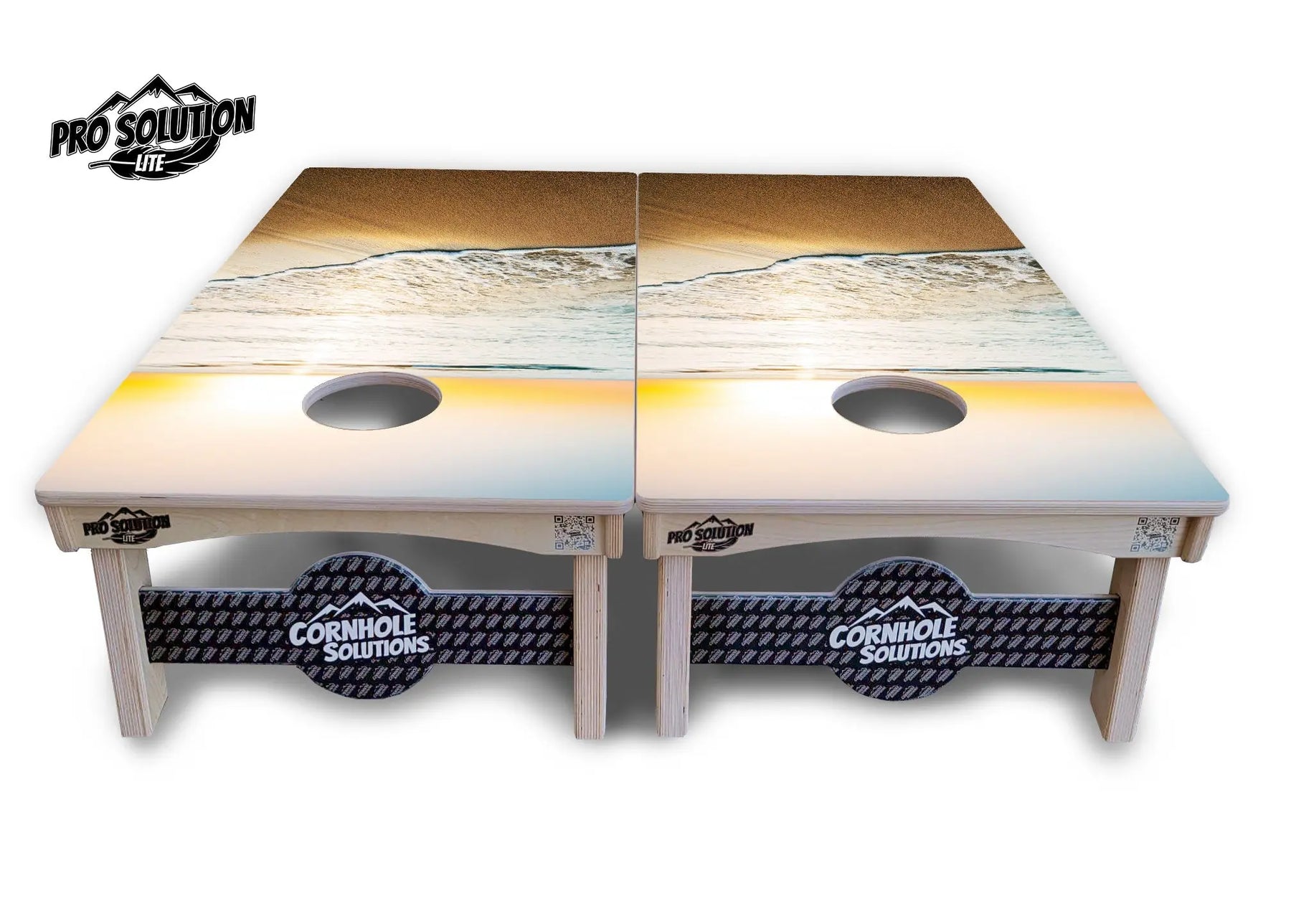 Beach Sunset Cornhole Boards - Pro Solution Lite Series by Cornhole Solutions, custom cornhole board detail photo 3