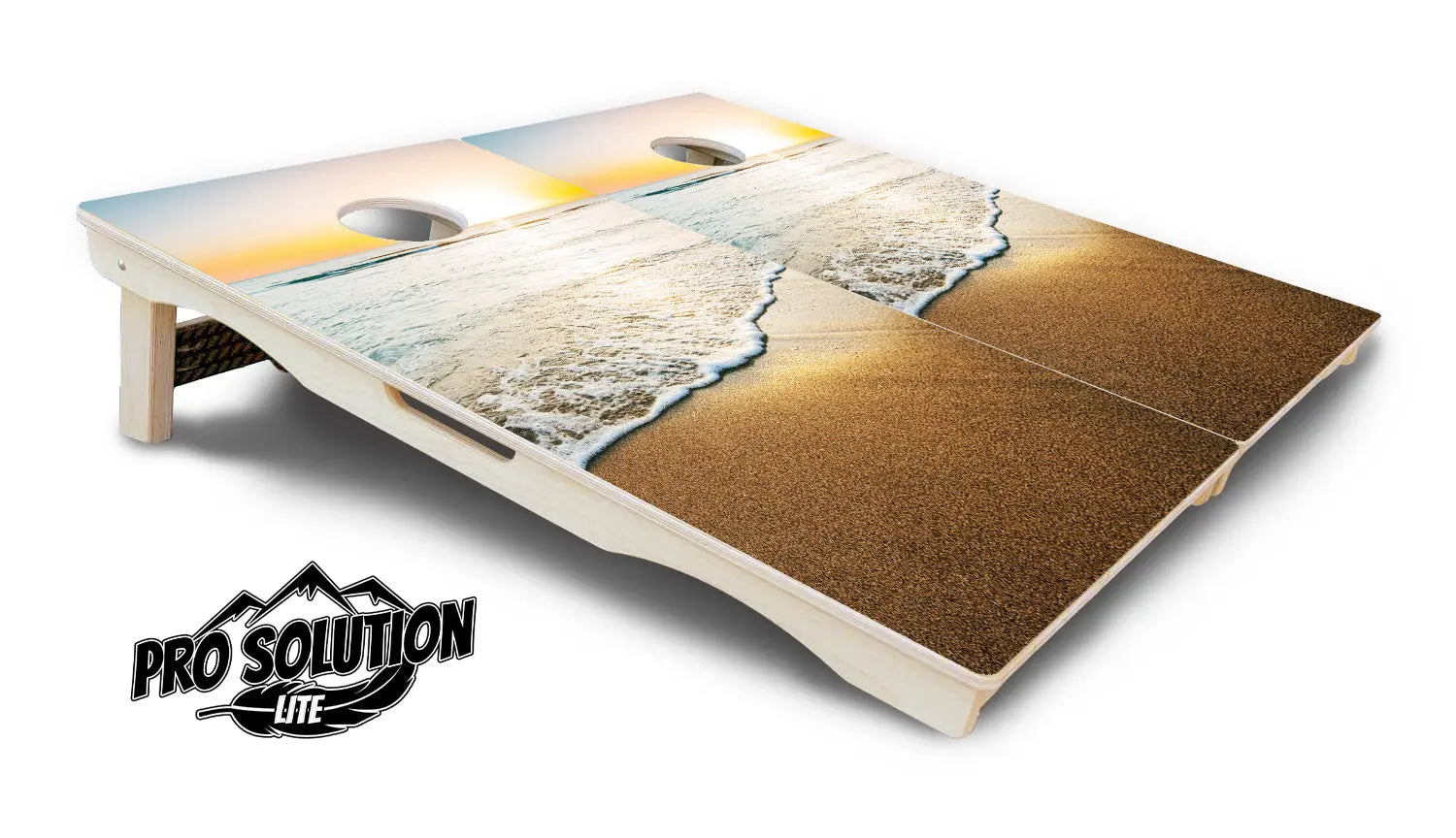 Beach Sunset Cornhole Boards - Pro Solution Lite Series by Cornhole Solutions, custom cornhole board detail photo 5