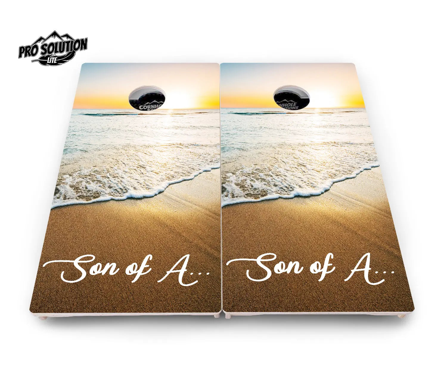 Beach Sunset Cornhole Boards - Pro Solution Lite Series by Cornhole Solutions, custom cornhole board detail photo 8