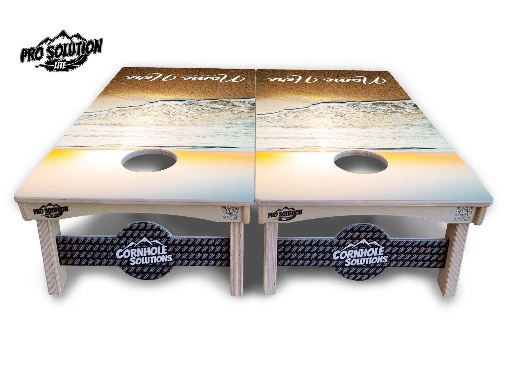 Beach Sunset Cornhole Boards - Pro Solution Lite Series by Cornhole Solutions, custom cornhole board detail photo 12