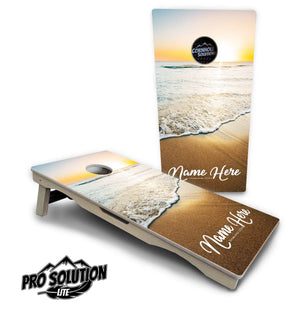 Beach Sunset Cornhole Boards - Pro Solution Lite Series by Cornhole Solutions, custom cornhole board detail photo 14